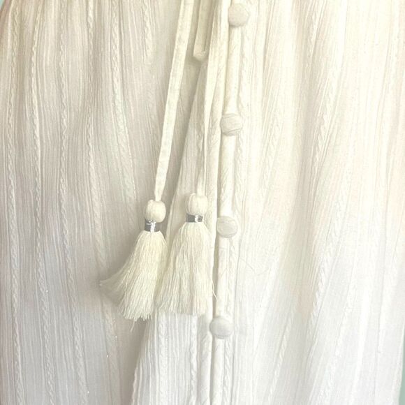 Veronica Beard | EUC TINZIA LUREX-STRIPED DRESS White Size Large L - Picture 5 of 7